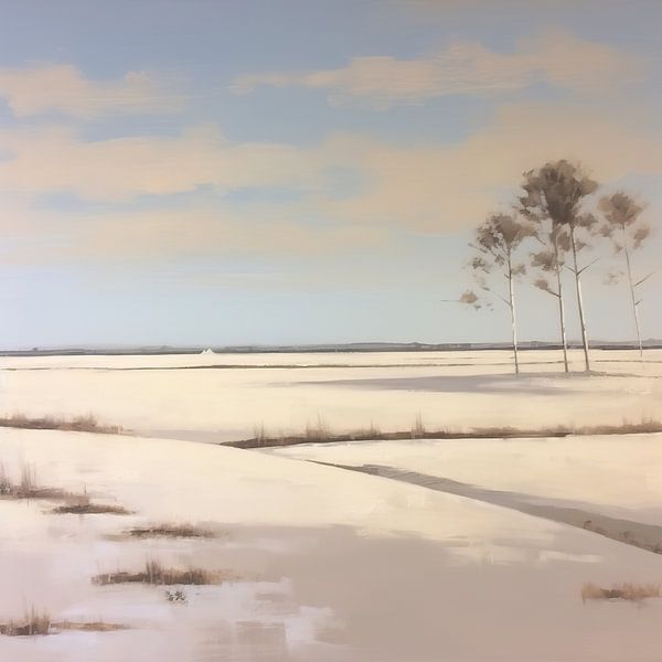 Beige Painting Eternal Serenity | Natural Serenity by Eye catching paintings