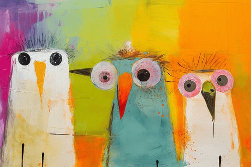 Bunte glückliche Vögel