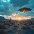 UFO at night over the desert by Photufo thumbnail