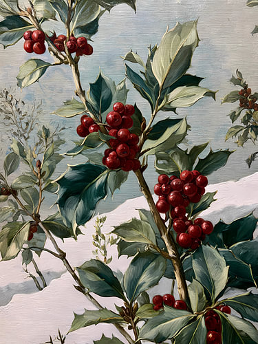 Winter holly berries