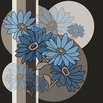 Zusammensetzung Blaue Gänseblümchen