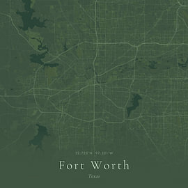 Vintage map of Fort Worth, United States by Prints of Place