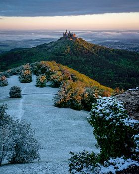 Burghohenzollern und Schnee im Mai