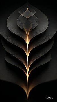 Abstraktes Schwarz mit zartem Gold