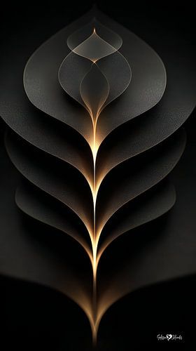 abstract zwart met zacht goud