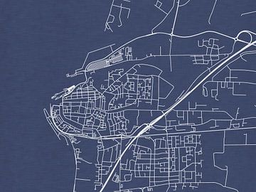 Kaart van Harlingen in Royaal Blauw van Map Art Studio