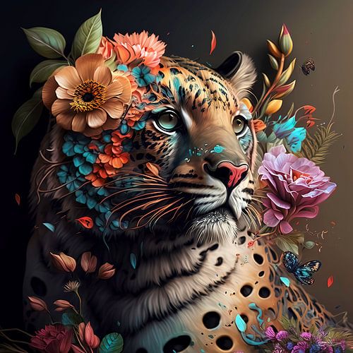 roofdier met bloemen