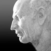Portret van Julius Caesar in zwart wit