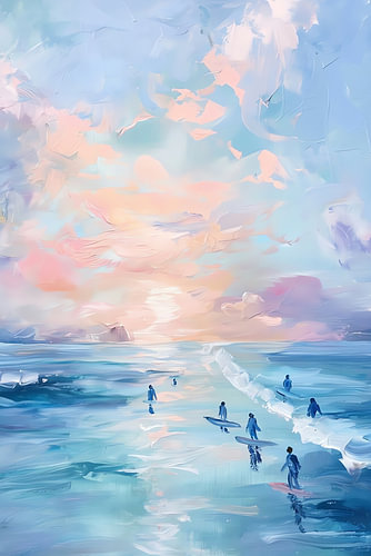 Rencontre sur la plage Pastel III