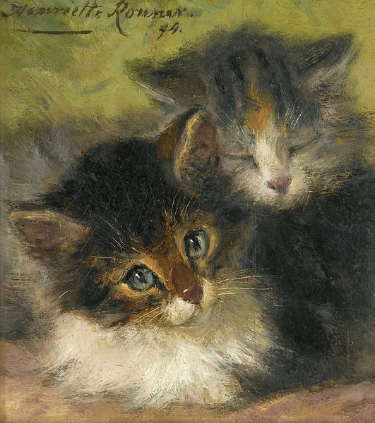Henriëtte Ronner-Knip - Twee kittens van Peter Balan