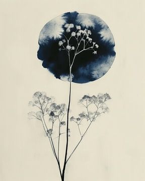 Botanisch in kobalt blauw van Carla Van Iersel