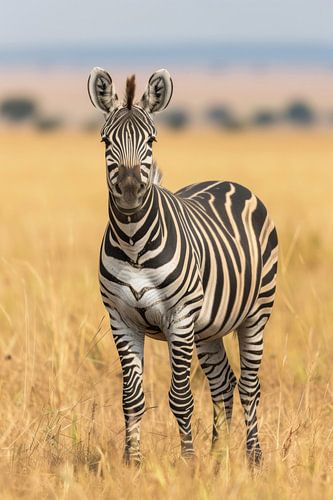 Trotse zebra op de savanne