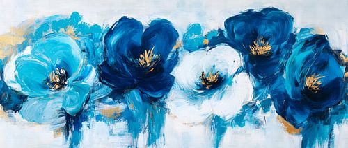 Blauwe bloemenpracht - moderne accenten