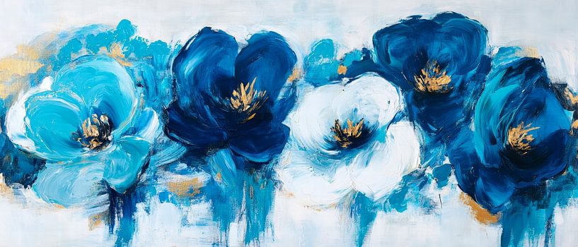 Blaue Blumenpracht – Moderne Akzente von Poster Art Shop