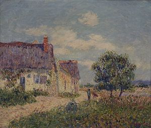 Gustave Loiseau, Häuschen mit Strohdach und Weg bei Vandreuil