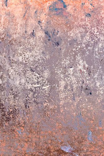 Rustige ochtend. Minimalistische abstracte kunst in roze, licht violet, oranje en bruine pastelkleur van Dina Dankers