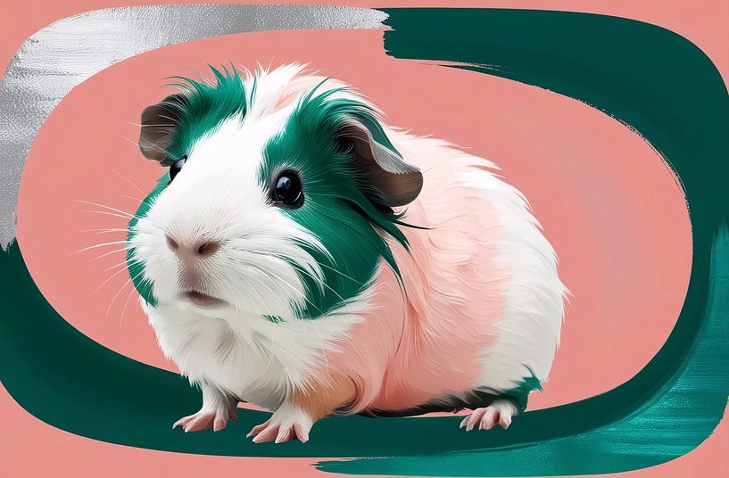 Art numérique coloré avec cochon d'Inde par Art & Soul Creations