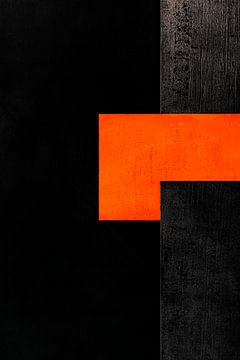 Moderne Geometrie in Schwarz und Orange von Poster Art Shop
