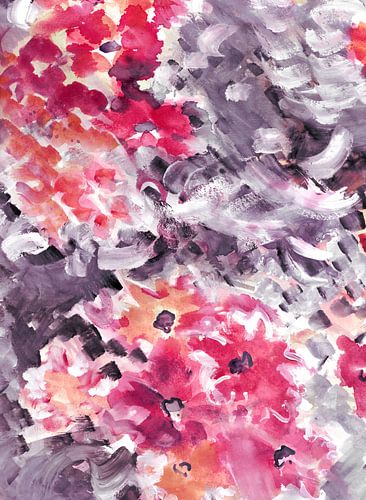 Pastelkleurige bloemen in roodtinten