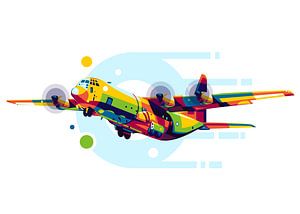 C-130 Hercules in der Pop-Art von Lintang Wicaksono