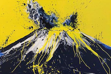 Abstracte weergave van uitbarstende vulkaan van Art & Soul Creations