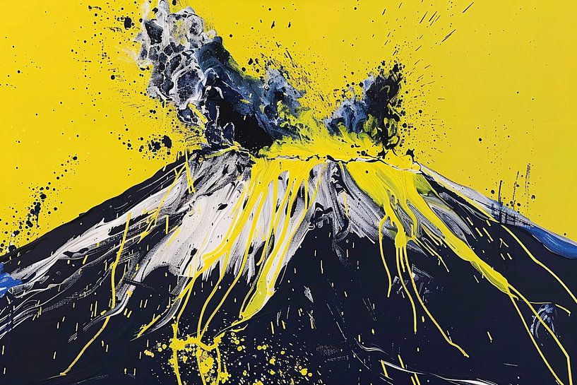 Abstracte weergave van uitbarstende vulkaan van Art & Soul Creations