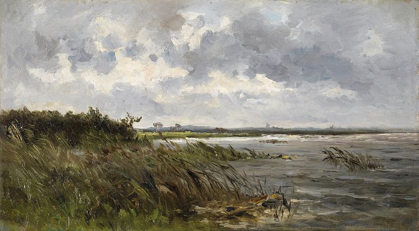 Carlos de Haes-Oud landschap kanaal van finemasterpiece