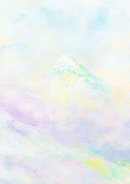 Watercolour Pastel Mountain Japan by Niklas Maximilian