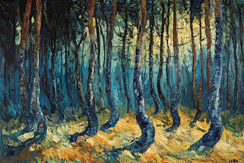 olieverfschilderij spiritueel bos