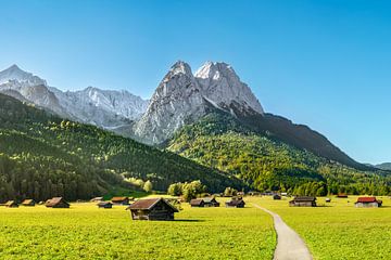 Alpine meadows in the mountains near Garmisch Partenkirchen and Grainau