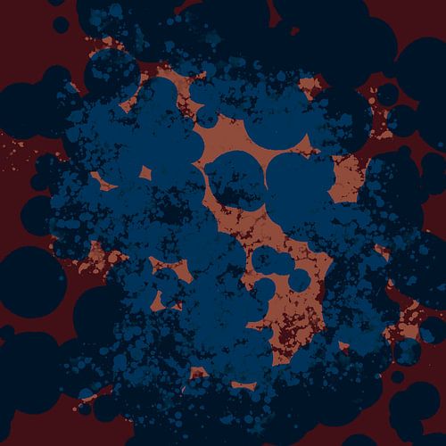 Een kosmos van kleuren. Blauw, warm bruin, terra.