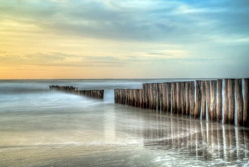 Zonsondergang  strand Bergen aan Zee
