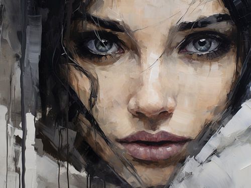 Abstraktes Porträt-Kunstwerk - Moderne Wanddekoration