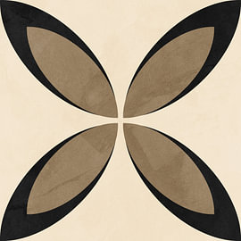 Zeitgenössische minimalistische geometrische abstrakte Kunst, erdige Töne. von Online Arts