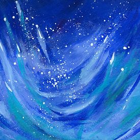 Blue waves acrylic painting by Karen Kaspar