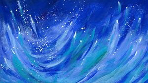 Blaue Wellen Acrylgemäldes