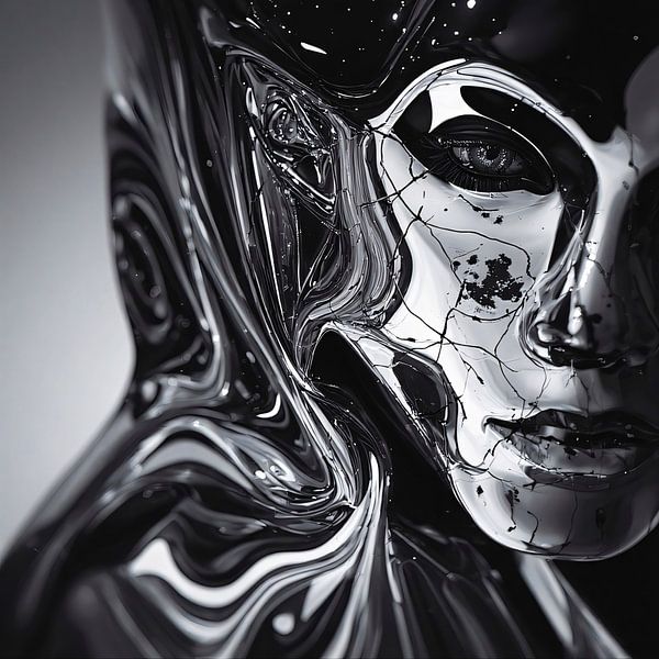 Monochrome Portrait - Broken Origin by A.D. Digital ART