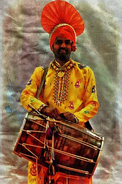 Bhangra Drummer van Dorothy Berry-Lound