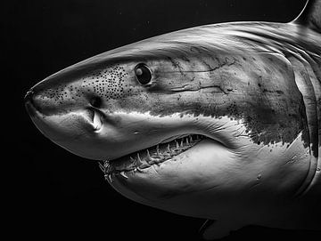 Portrait d'art du requin majestueux sur Eva Lee