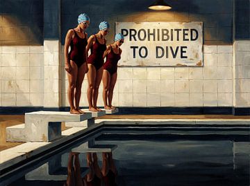 Frauen auf Sprungbrettern