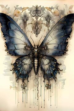 donkerblauwe vlinder van haroulita