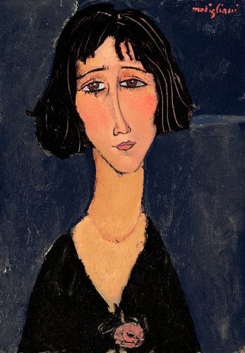 Amedeo Modigliani,Jonge vrouw met roos, Margherita