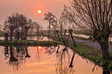 Sonnenaufgang in Bergambacht von Rob Boon