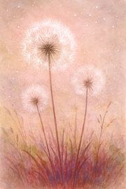 bright dandelions 3 in pink by Claudia Gründler