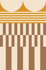 Colors and stripes collection. Ocher yellow and brown no. 7 by Dina Dankers