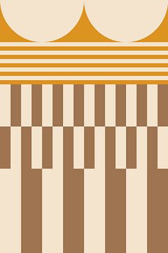 Colors and stripes collection. Ocher yellow and brown no. 7 by Dina Dankers