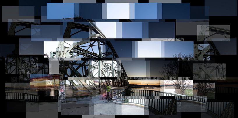 De zuidelijke brug van Mainz op het blauwe uur van Stefan Zimmermann