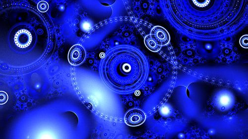 Blau, Weiß, schwarzes Bild von Werner Hilpert