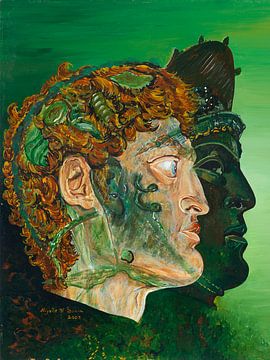 The gladiator's helmet by Kleurrijke diepgang en modern blauw