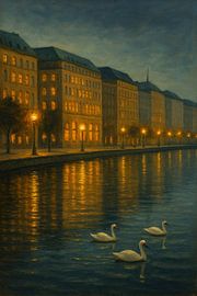 Hamburg Alster Glow: Evening Reflections on the Lake